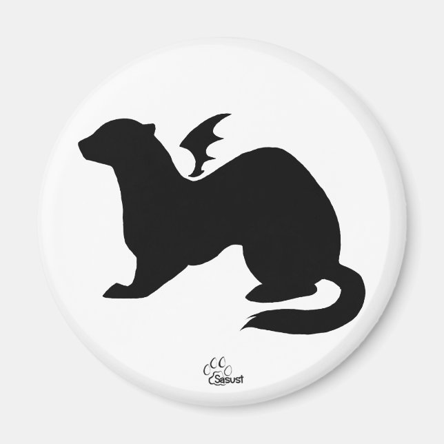 Imã Demon Ferret Silhouette Magnet (Frente)