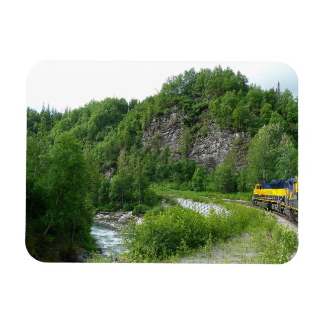 Ímã Denali Express Trem de Férias Fotografia no Alasca (Horizontal)