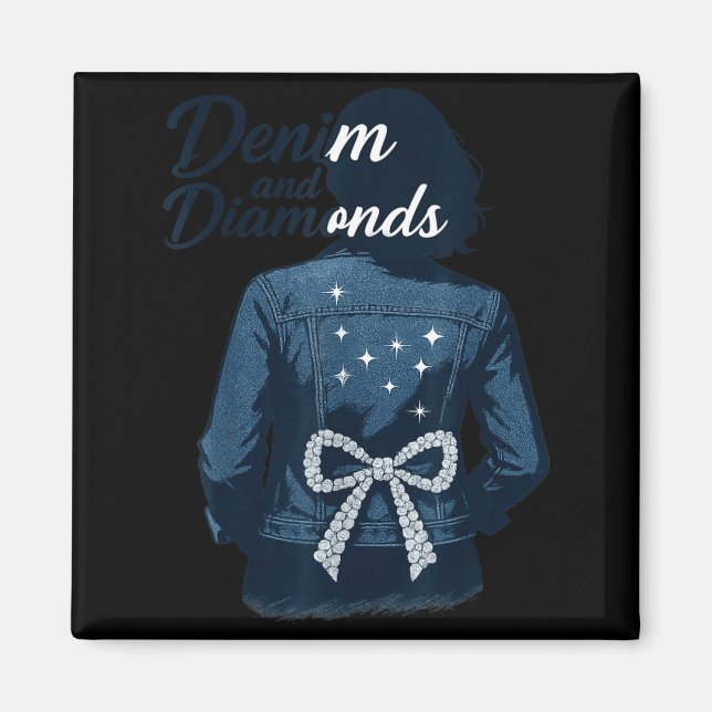 Imã Denim And Diamonds Bow Ladies Girls Jeans Women  (Frente)