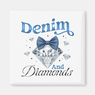 Imã Denim E Diamantes Arco Senhoras Meninas Mulheres