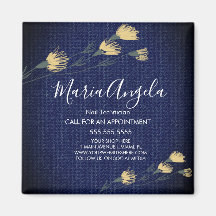 Denim e Flores Selvagens Beleza Amarela Azul Salão