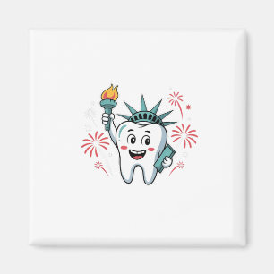 Imã Dental Squad 4 de julho Dentista Engraçado America