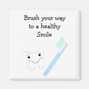 Imã Dente e Escova de Dentes com Dito Odontológico