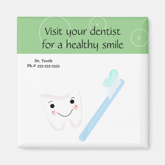 Imã Dente e Escova de Dentes com Dito Odontológico (Frente)