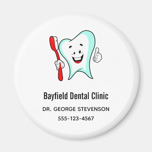 Imã Dente feliz com cuidado dentário com escova de den (Frente)