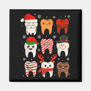 Imã Dentes de Natal Divertidos Dentista de Natal Denti