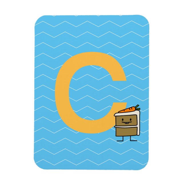 Ímã Dentes do coelho da fatia do bolo de cenoura que (Vertical)