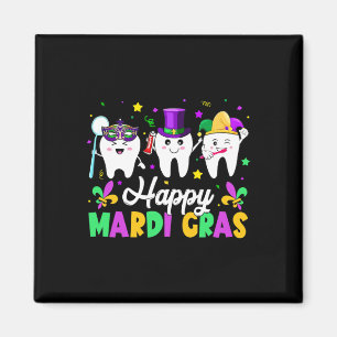 Imã Dentes Engraçados Feliz Mardi Gras Dentista Dental