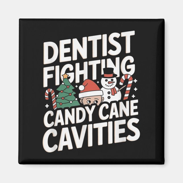Imã Dentist Christmas Cavities Dental (Frente)