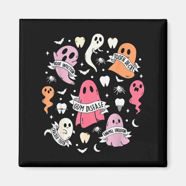 Imã Dentist Ghost Soky Halloween Dental Hygienist Ista (Frente)
