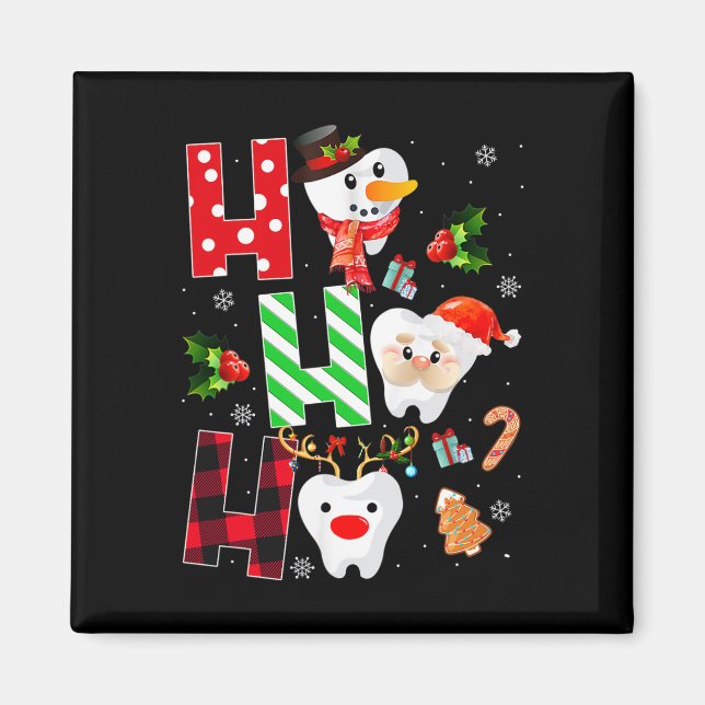 Imã Dentista Natal Diversão Dente Presente Odontológic (Frente)
