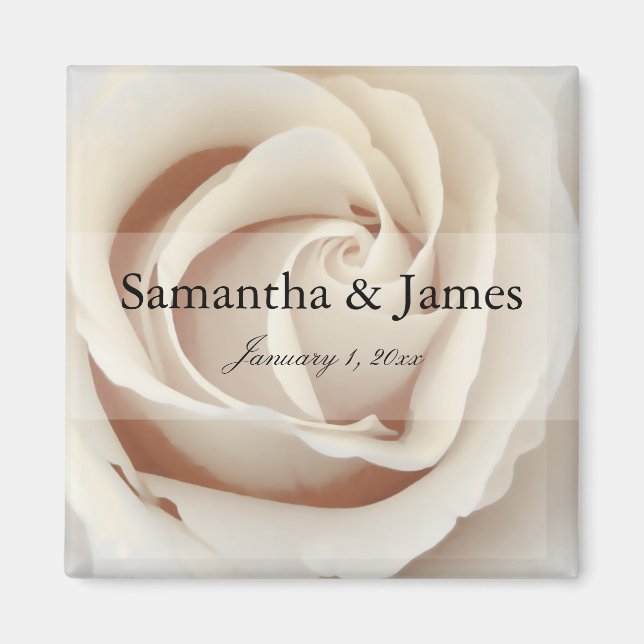 Imã Dentro de um rosa branco do sorvete (Frente)