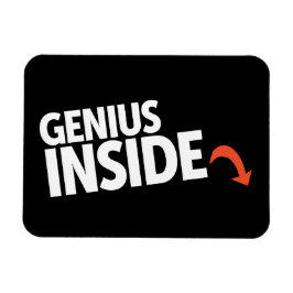 Ímã Dentro do Genius Engraçado com piada de seta preto