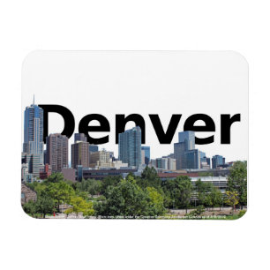 Ímã Denver CO Skyline com Denver no céu