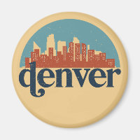 Denver Colorado City Skyline Vintage Cityscape