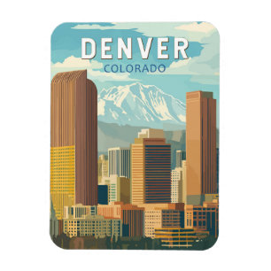 Ímã Denver Colorado Viagem Arte Vintage