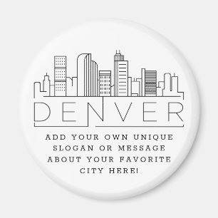 Imã Denver Themed Mensagem de Cidade Personalizada o