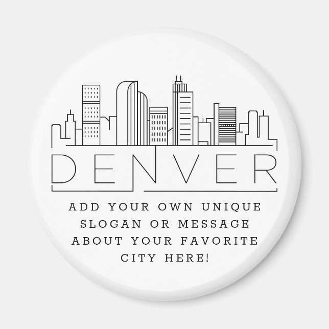 Imã Denver Themed | Mensagem de Cidade Personalizada o (Frente)