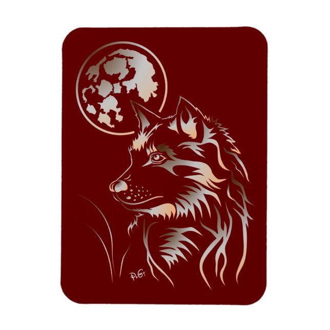 Ímã Der träumende junge Wolf Premium Flexi Magnet (Vertical)