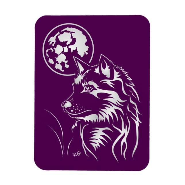Ímã Der träumende junge Wolf Premium Flexi Magnet (Vertical)