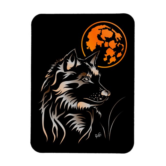 Ímã Der träumende junge Wolf Premium Flexi Magnet (Vertical)