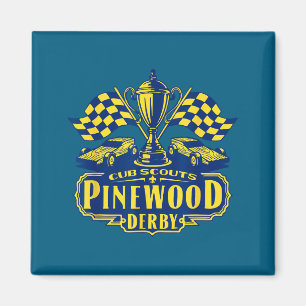 Imã derby de madeira pinewood escoteiros bandeira xadr