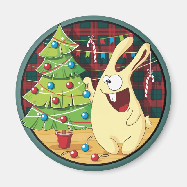 Imã Derpy Christmas Rabbit (Frente)