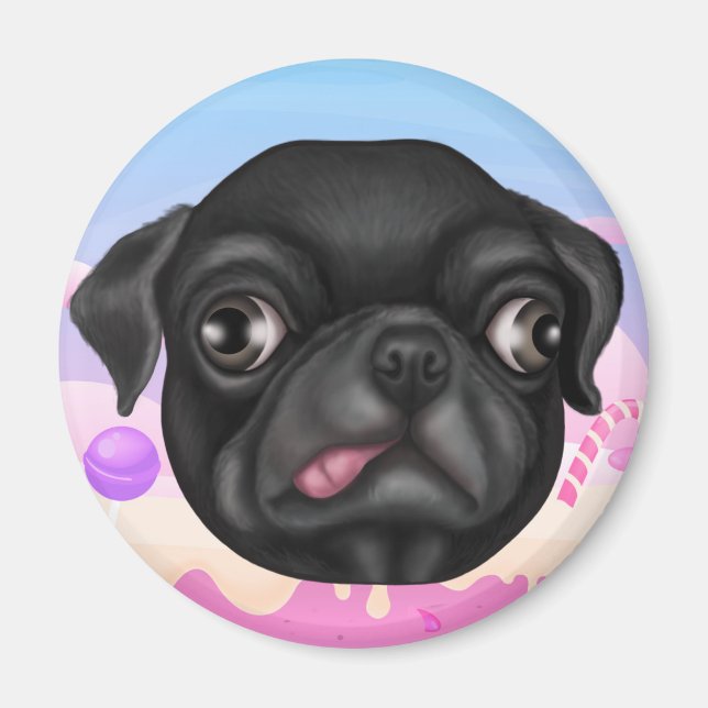 Imã Derpy Pug (Frente)