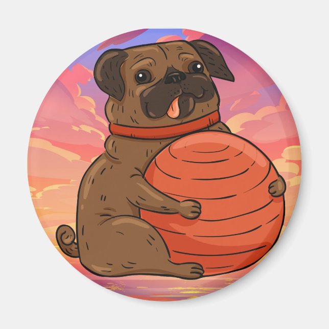 Imã Derpy Pug (Frente)