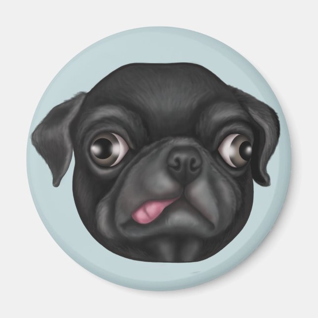 Imã Derpy Pug (Frente)