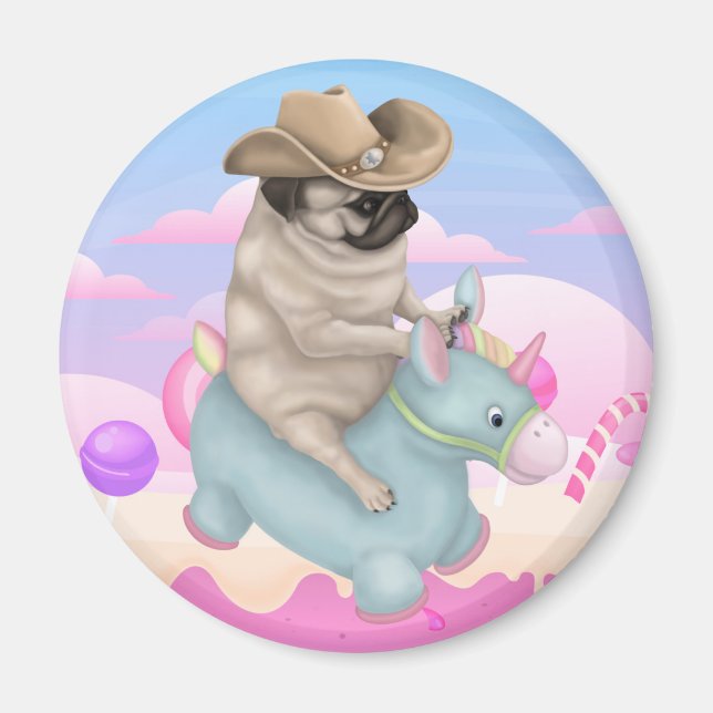 Imã Derpy Pug Magnet (Frente)
