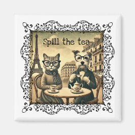 Imã Derramar o chá Cat & Dog