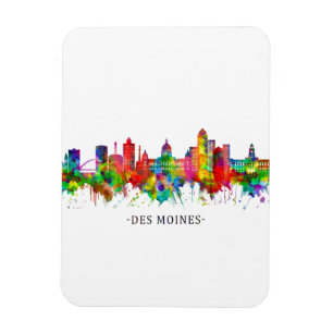 Ímã Des Moines Iowa Skyline