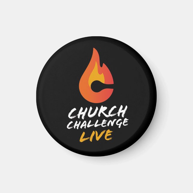 Imã DESAFIO DA IGREJA LIVE Orange Flamed C Black (Frente)