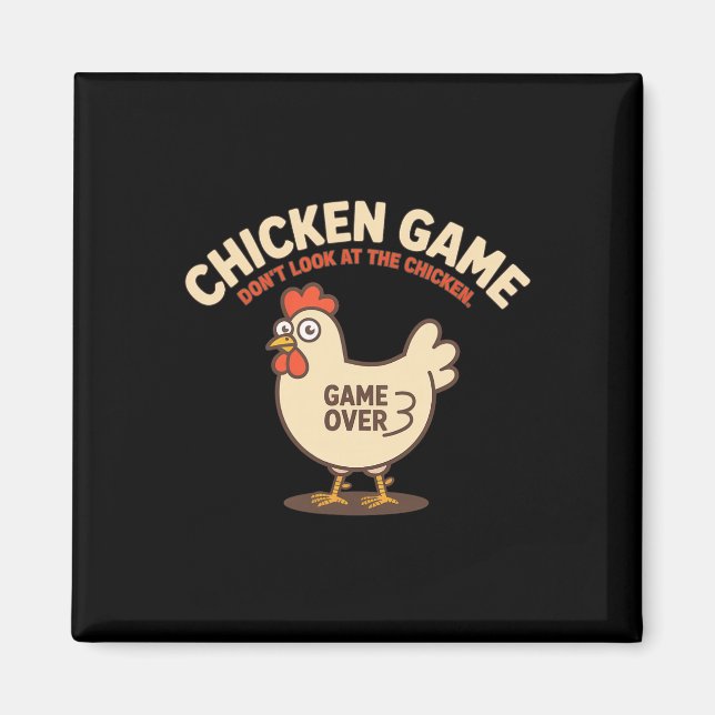 Imã Desafio do Frango Não Olhe Para o Frango Divertido (Frente)