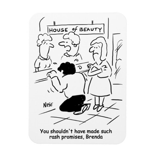 Ímã Desapontado marido em Beauty Salon. Engraçado (Vertical)