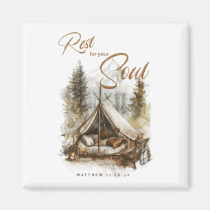 Imã Descanse Para Sua Alma Christian Boho Magnet