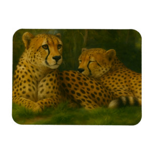 Ímã Descanso de Cheetah Duo em Floresta
