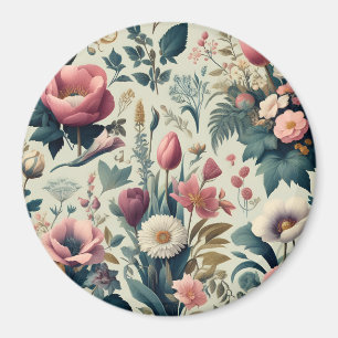 Imã Descubra o Deslumbrante Padrão Botânico Floral de 