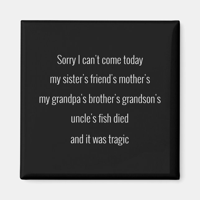 Imã Desculpe não poder vir hoje. O amigo da minha irmã (Frente)