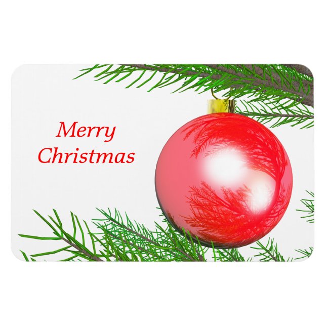 Ímã Desdecoração de Árvore Feliz de Natal (Horizontal)