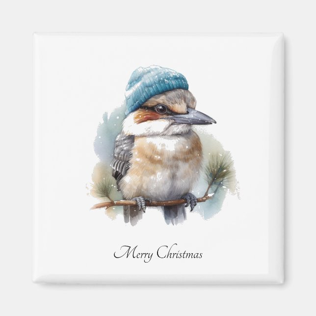 Imã Desejos de Kookaburra de Inverno, personalizado (Frente)
