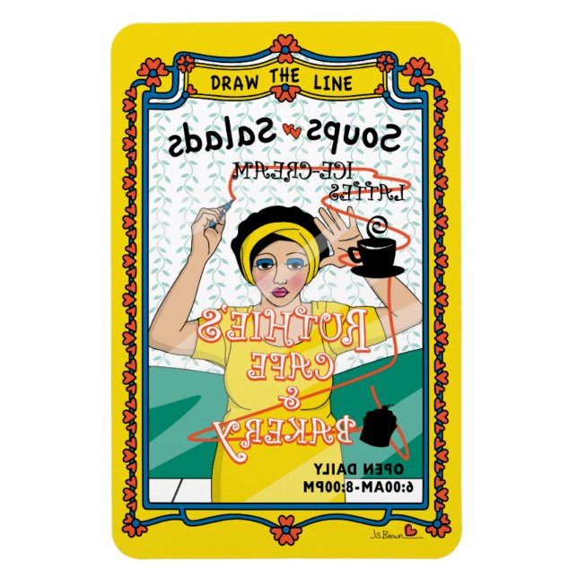 Ímã Desenhar o Magnet do Refrigerador Line_B_4x6 (Vertical)