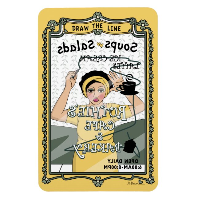 Ímã Desenhar o Magnet do Refrigerador Line_C_4x6 (Vertical)