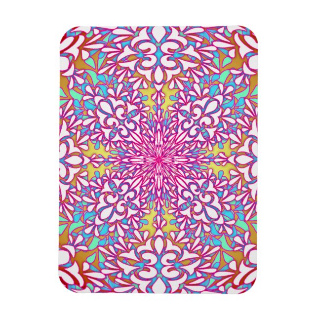 Ímã Desenho Abstrato de Caleidoscópio Geométrico (Vertical)