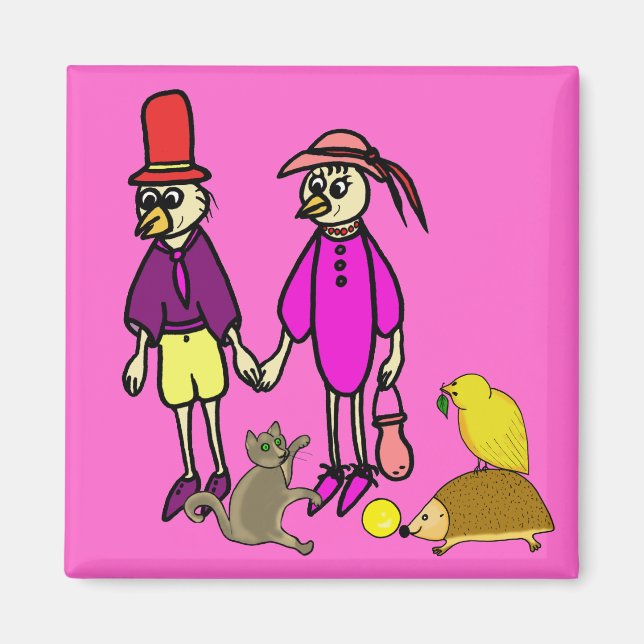 Imã desenho animado de aves do ímã (Frente)