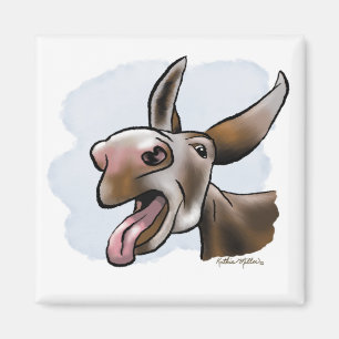 Imã Desenho Animado de Burro Louco e Divertido
