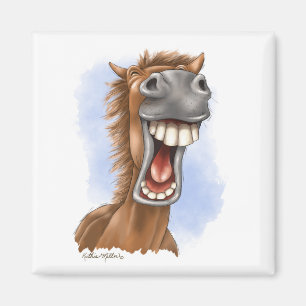 Imã Desenho Animado de Cavalo Rindo Hilarante