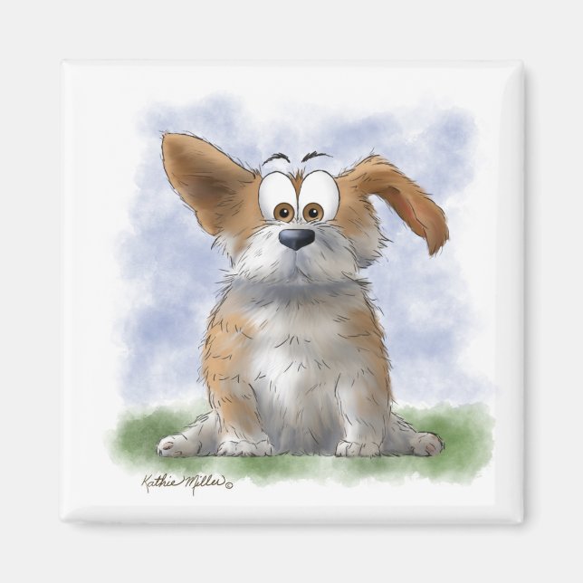 Imã Desenho Animado de Corgi Fofo (Frente)