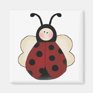 Imã desenho animado de ladybug redondo bobo